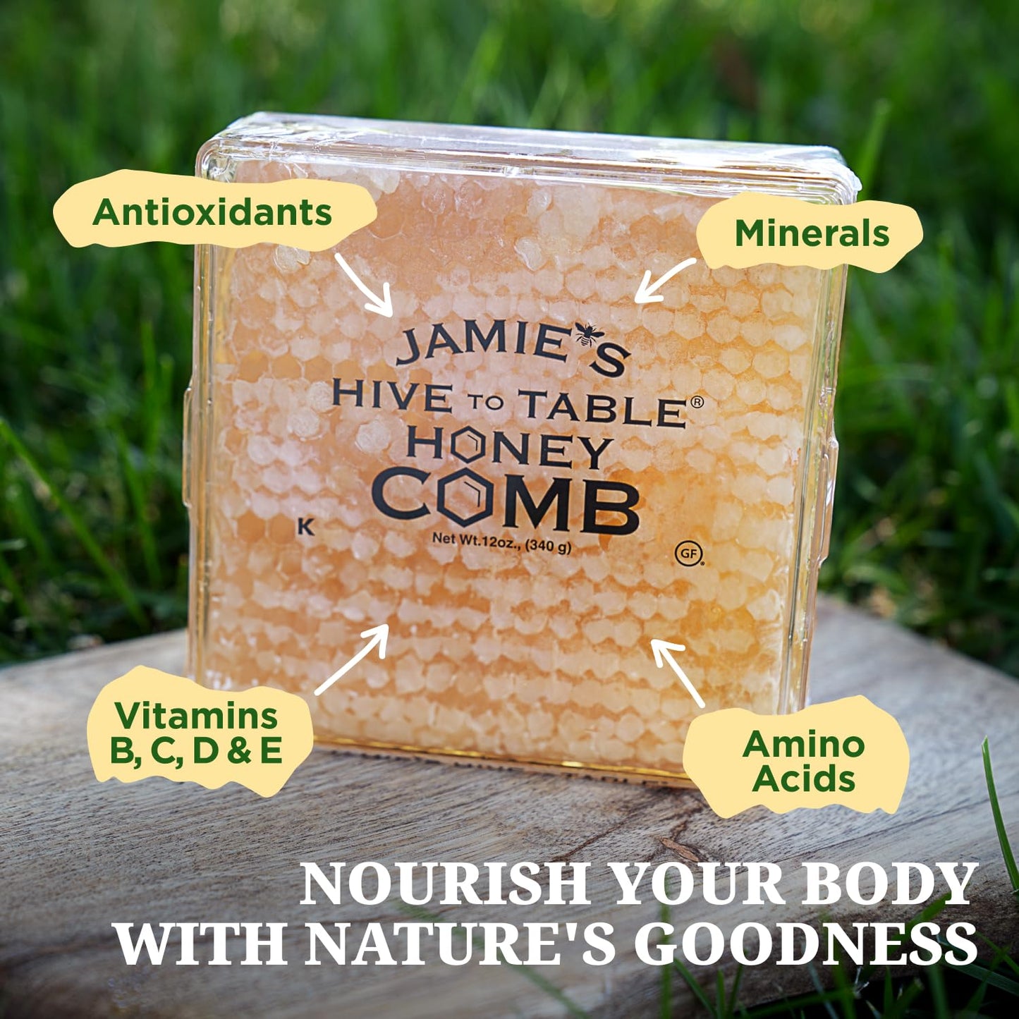 Jamie'S Hive To Table 100% Raw Honeycomb, 72 Oz (Pack Of 6) - All-Natural Pure Georgia Honeycomb - Fresh Georgia Honeycomb With