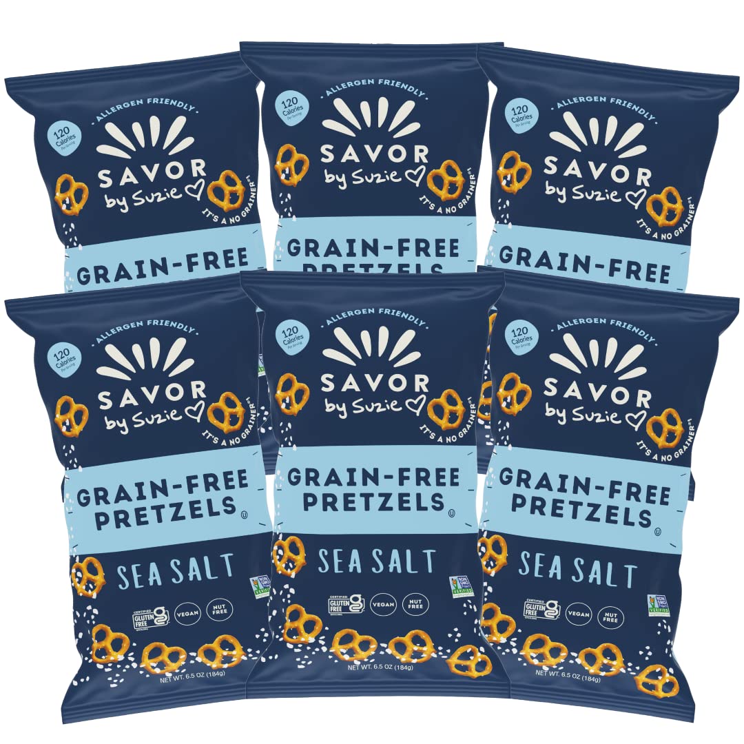 Savor by Suzie Gluten-Free Pretzels - Non-GMO, Grain Free, Vegan, Paleo, Keto & Nut-Free Pretzel Snack Packs, Low Carb, Clean In