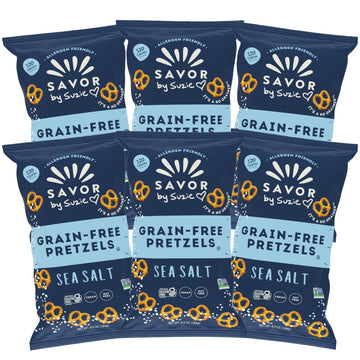 Savor by Suzie Gluten-Free Pretzels - Non-GMO, Grain Free, Vegan, Paleo, Keto & Nut-Free Pretzel Snack Packs, Low Carb, Clean In