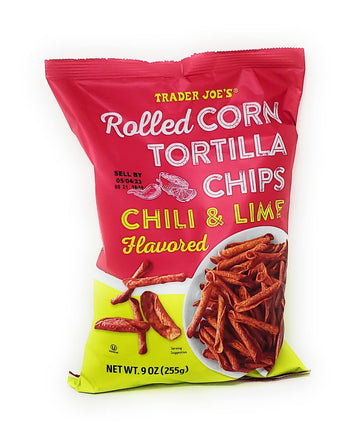 Trader Joe'S Rolled Corn Tortilla Chips Chili & Lime Flavored Net Wt. 9 Oz (255G) - Pack Of 3