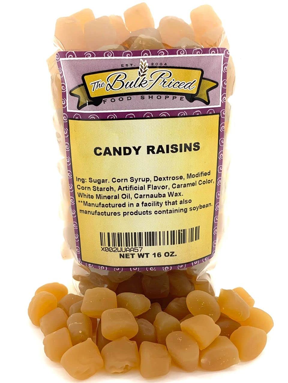 Candy Raisins, Bulk Size, (1 lb. Resealable Zip Lock Stand Up Bag)