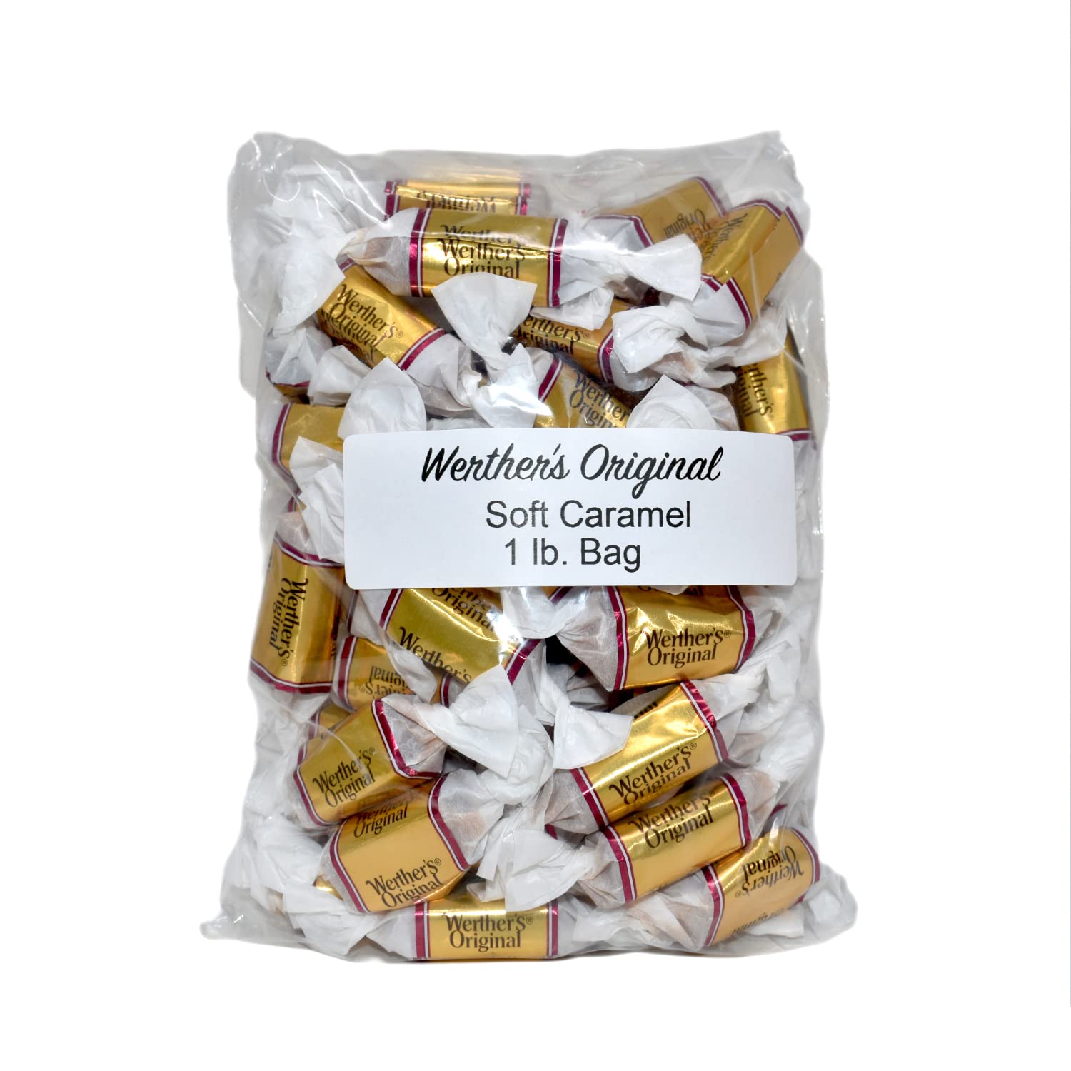 Aromatik Werthers Original Hard Candy - Individually Wrapped Caramel Candy - 1 lb Resealable Pouch