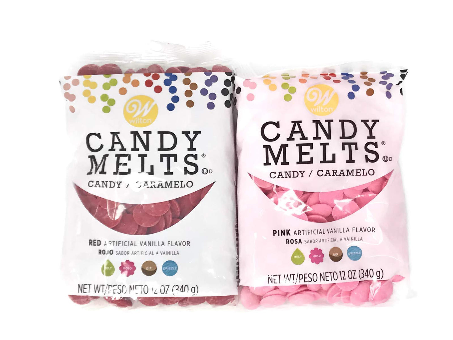 Wilton Candy Melts Bundle, Red and Pink, 12 Ounces Each, Pack of 2, Model 1911-6074, 1911-6075