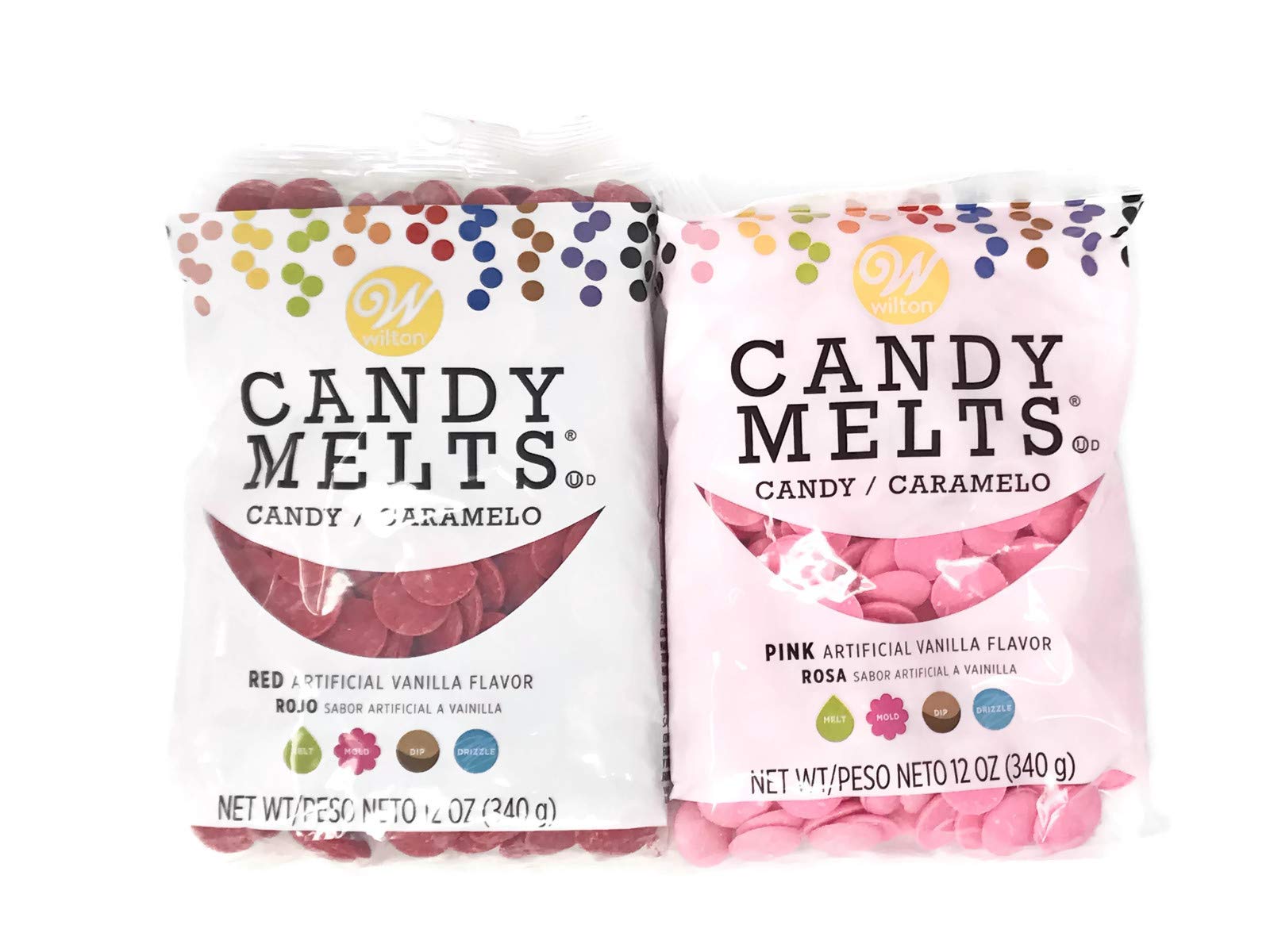 Wilton Candy Melts Bundle, Red and Pink, 12 Ounces Each, Pack of 2, Model 1911-6074, 1911-6075