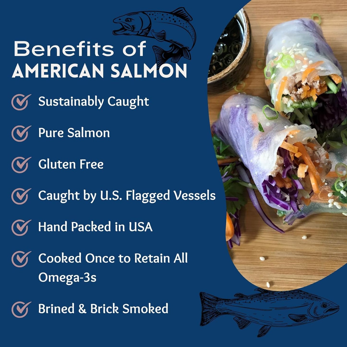 American Tuna Smoked Salmon, Sushi-grade, MSC Certified, 6 oz Cans, Pack of 6