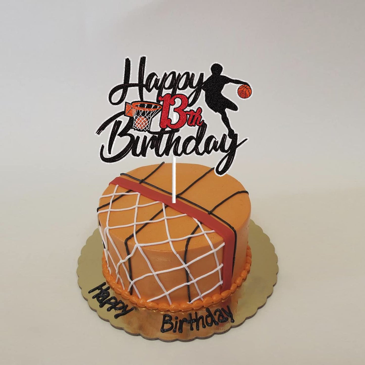 Basketball Happy 13Th Birthday Cake Topper 13 Thirteen Years Old Basketball Player Scene Cake Decoration Sport Theme Thirteenth