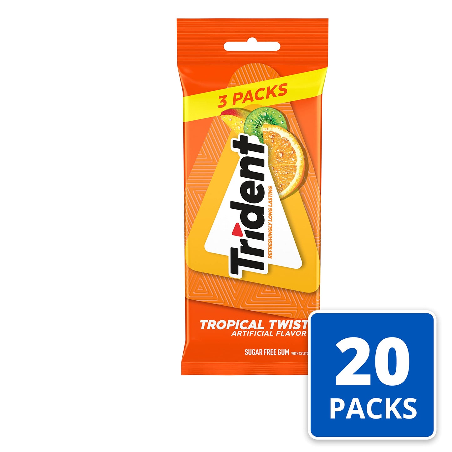Trident Tropical Twist Sugar Free Gum, 60 Packs of 14 Pieces, Total 840 Pieces, Bulk Size