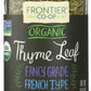 Frontier Organic Thyme Leaf Spice - Flakes - 0.8 Ounces
