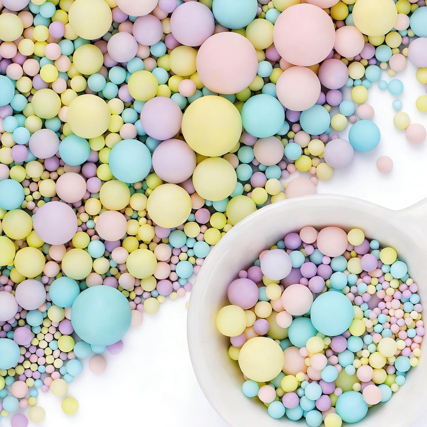 Pastel Pearl Sprinkles for Cake Decorating, 6 Sizes Mix 4.6 oz Edible Pearl Sugar Easter Sprinkles for Ice Cream Baking Cupcake 