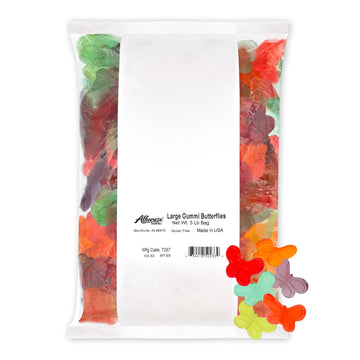 Albanese Candy, Large Assorted Fruit Gummi Butterflies, 80 Ounce (Pack of 1)