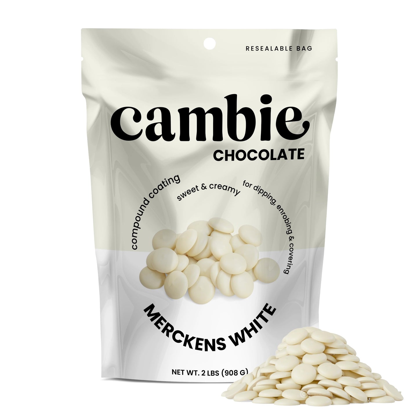 Cambie White Chocolate Melting Wafers, 2 lb, For Dipping & Baking