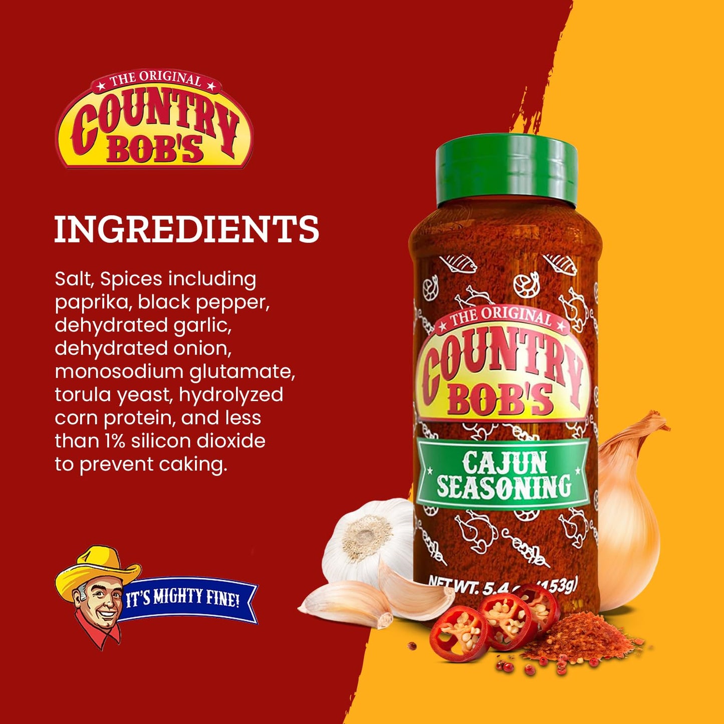 Country Bob'S Cajun Seasoning - Spicy, Robust, Earthy Blend For Flavorful Creole Dishes - Soups, Salads, Seafood, Burgers, And M