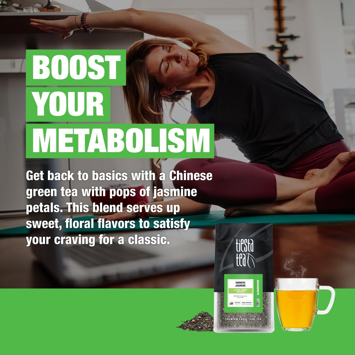 Tiesta Tea - Chinese Jasmine | Classic Jasmine Green Tea | Premium Loose Leaf Tea Blend | Medium Caffeinated Green Tea | Make Ho