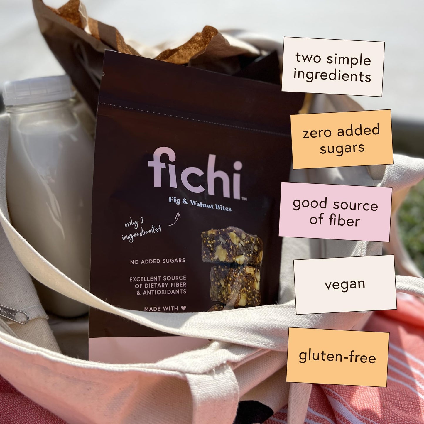 Fichi Fig And Nut Bites, A Wholesome And Delicious Gluten-Free Italian Fruit And Nut Snack (Two Pack, Fig And Walnut)