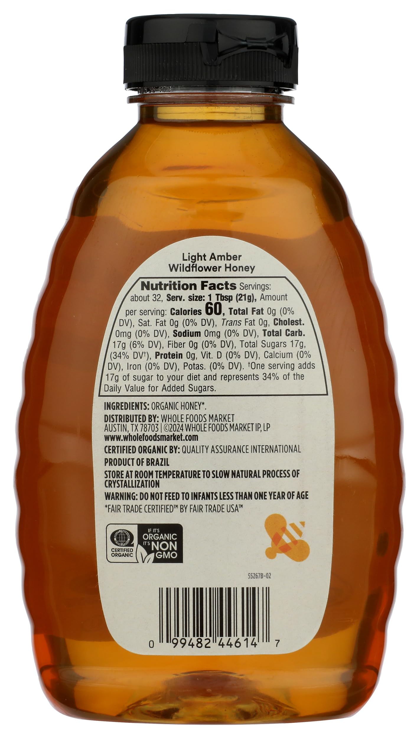 365 by Whole Foods Market Organic Light Amber Wildflower Honey, US Grade A, 24 Ounce
