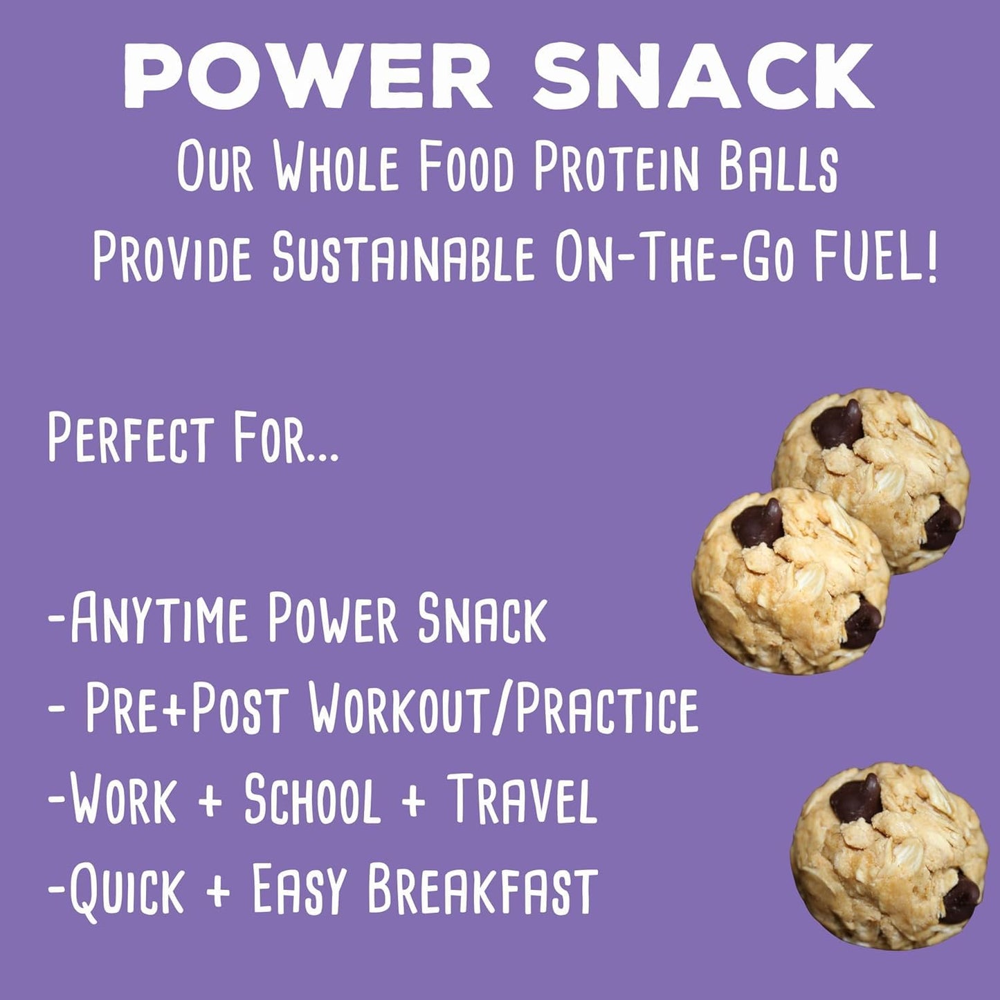 simplyFUEL Whole Food Protein Balls with Probiotics - Chocolate Chip Cookie Dough Snacks - Protein Snack - Gluten Free Energy Balls (24 Packs)