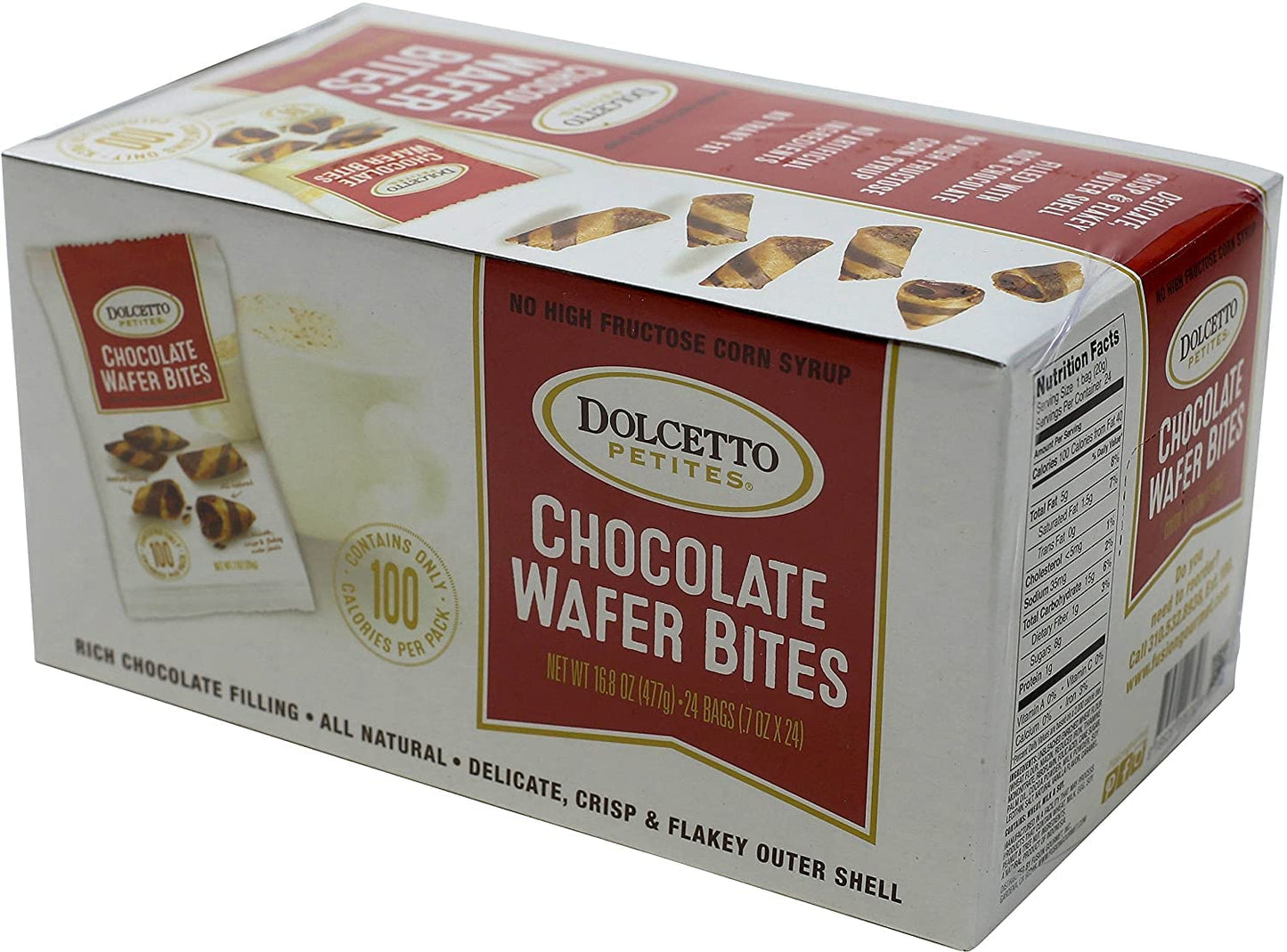 Dolcetto Chocolate-Filled Wafer Bites, 0.7 Ounce (Pack Of 24)