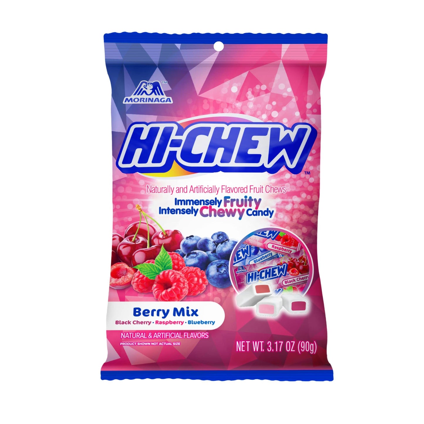 Hi-Chew Berry Mix, Pack Of 6 Bags, 3.17Oz Each | Blackberry Cherry Raspberry | Unique Fun Soft & Chewy Taffy Candy | Immensely Juicy Fruit Flavors | Individually Wrapped For Sharing