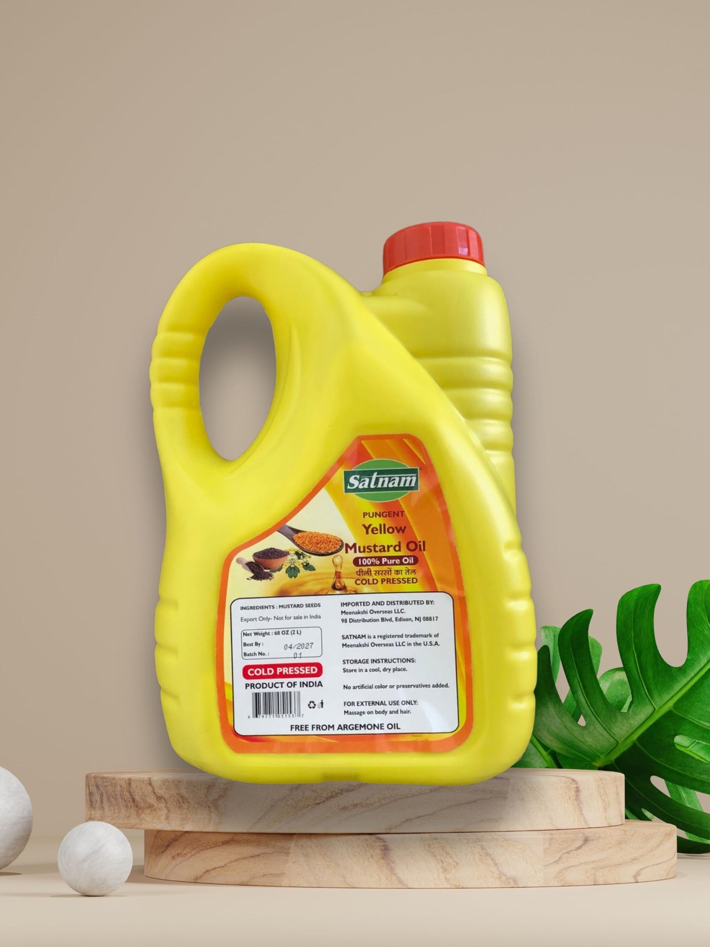 Yellow Mustard Oil 2Ltr (68 Fl.Oz) |100% Pure And Argemone Oil|