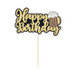 Gyufise malt-inspired Mug Cake Topper - Glitter Happy Birthday Decoration, 1Pcs, Paper, malt-inspired Theme Party Supplies