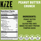 KiZE Energy Bars - Peanut Butter Crunch - Gluten Free, Non-GMO, 10g Protein - 10 Count