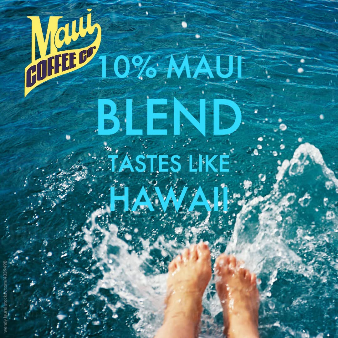 Maui Coffee Co Maui Blend Ground Coffee, Dark Roast, 7 oz - 10% Maui Coffee from Hawaii, Medium-Bodied Flavor for Drip Brew