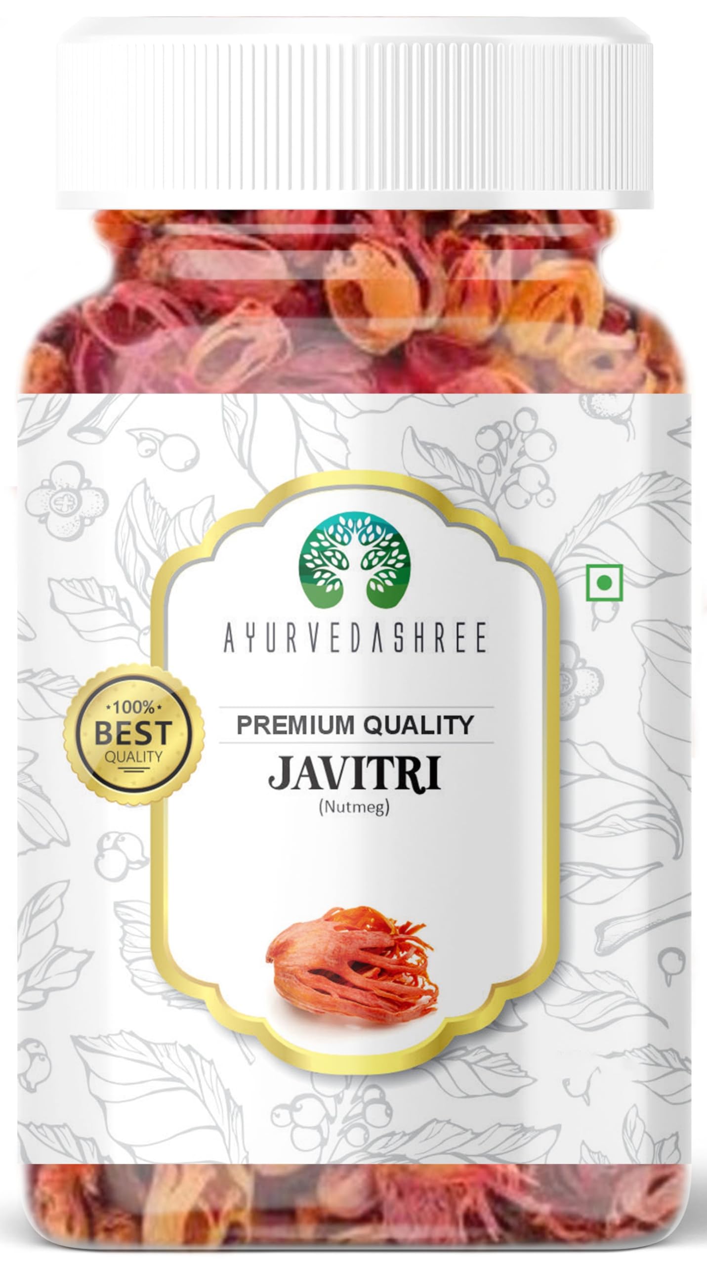 AYURVEDASHREE Mace Whole (Javathri), Spice 50g PET Jar ~ All Natural | Vegan | NON-GMO | Indian Origin | Javitri.