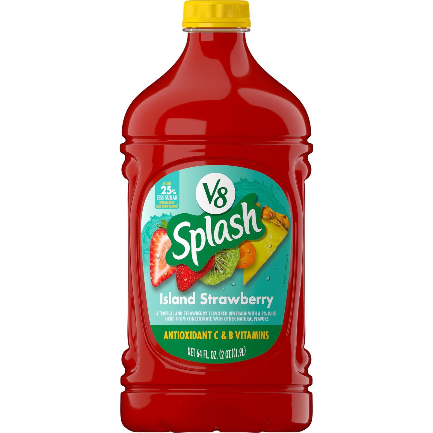 V8 Splash Juice Beverage, Island Strawberry Flavor, 64 Fl Oz Bottle, Model 200000024832
