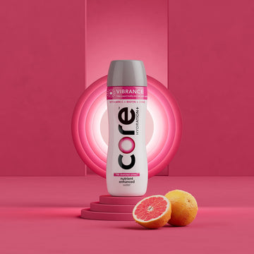 CORE Hydration+ Vibrance Water, Pink Grapefruit, Nutrient Enhanced with Vitamin C, Biotin & Zinc, 23.9 Fl Oz, Pack of 12