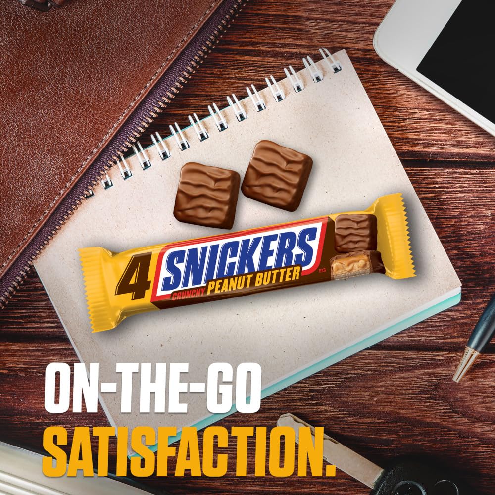 SNICKERS Peanut Butter Squared Sharing Size Chocolate Candy Bars 3.56-Ounce Bar 18-Count Box