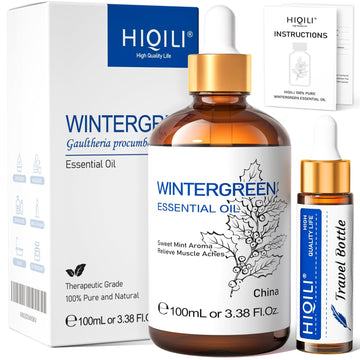 Hiqili Wintergreen Essential Oil,100% Pure Natural,For Diffuser-Inhalation Therapy - 3.38 Fl Oz