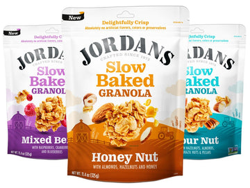 JORDANS Slow Baked Granola Variety Pack - Mixed Berry, Honey Nut, Four Nut - 11.4 oz (3 Pack) - No Artificial Flavors or Preservatives
