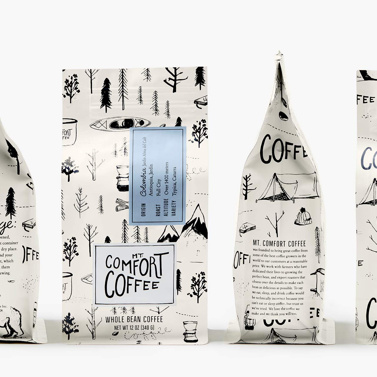 Mt Comfort Coffee Colombia Full City Roast, 12 Oz Bag - Bold & Robust Arabica Beans From Colombia, Full City Roasted For Rich Fl