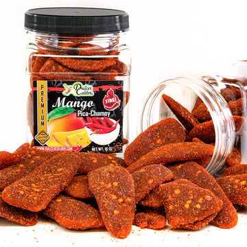 Dulces Colibri Mango Pica-Chamoy - Premium Spicy Chewy Slices - 16oz Jar