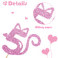 MINUET MINUTE Cat Five Cake Topper - Pink Glitter, Cardboard, Happy 5th Birthday Party Supplies