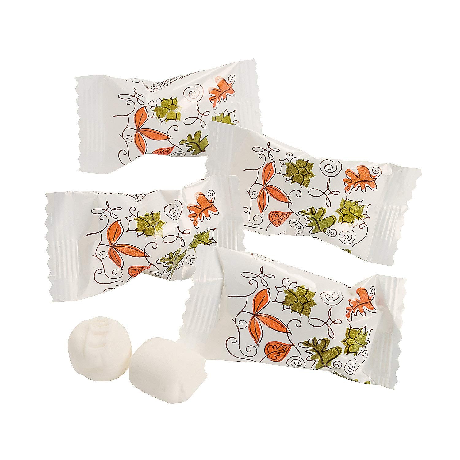 Fun Express Fall Leaves Thanksgiving Buttermints Individually Wrapped - enhanced Butter Mints Bulk 108 Count | Autumn Candy for Dinner Parties, Hospitality & Holiday Celebrations