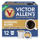 Victor Allens Coffee Decaf Morning Blend Light Roast Single Serve Pods 12 Count Brown