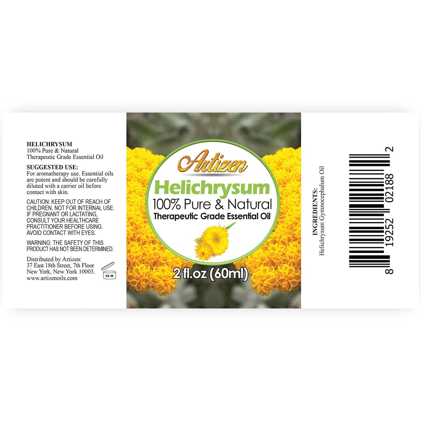 Artizen 2Oz Oils - Helichrysum Essential Oil - 2 Fluid Ounces