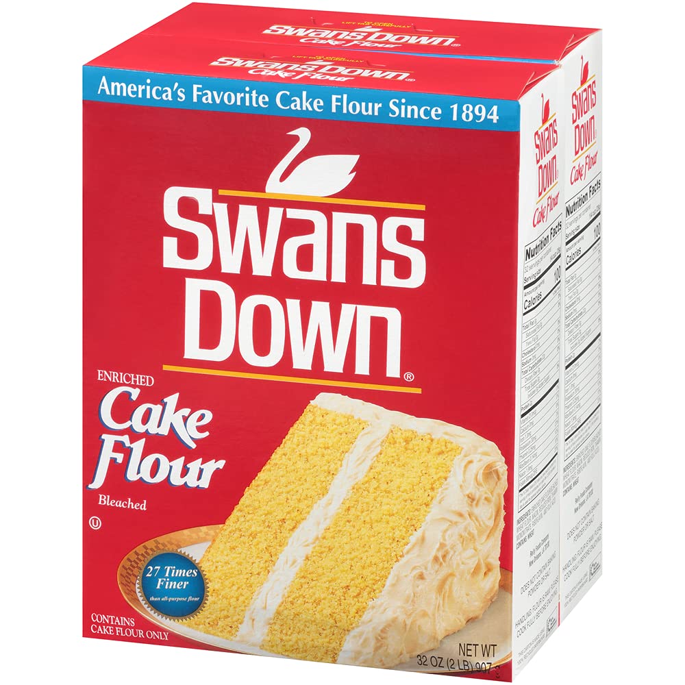 Swans Down Regular Cake Flour, 32oz Box (Pack of 2)