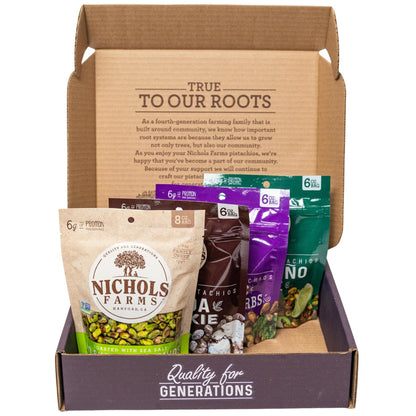 Nichols Farms Roasted Pistachios - California-Grown Non-GMO Snack Packs - Lightly Salted Healthy Nuts - Party Snack Bundle - Spe