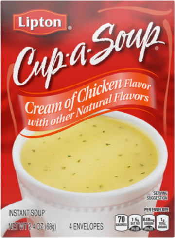 Lipton Cup-A-Soup, Cream Of Chicken 4 Ea (Pack Of 2)