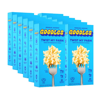 Goodles Twist My Parm Mac & Cheese 12 Pack, 6oz - 14g Protein, 6g Fiber with Prebiotics, 21 Nutrients and Made w/REAL Cheese! | 
