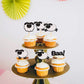 Ercadio 24 Pack Sheep Cupcake Toppers Black Glitter Farm Animals Cupcake Picks Sheep Baa Cupcake Decors Sheep Theme Baby Shower