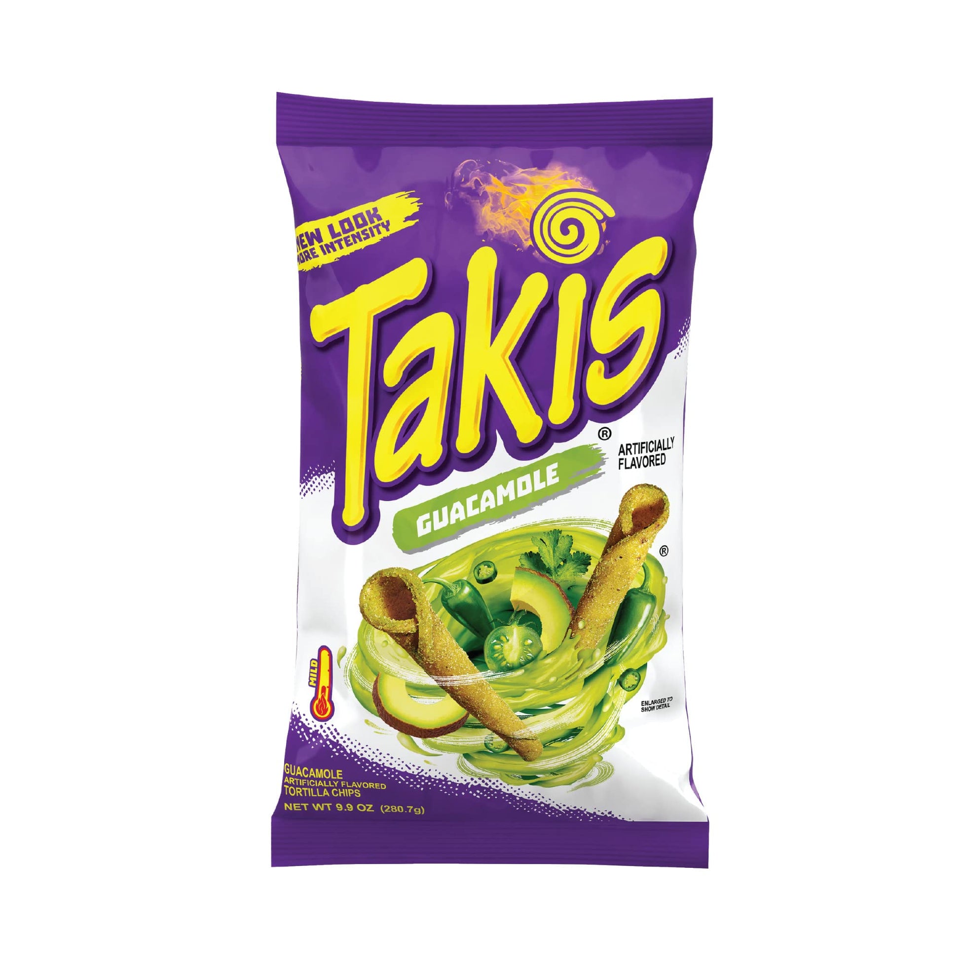 Takis Guacamole Rolled Tortilla Chips, 9.9 Ounce Bag, Artificially Flavored