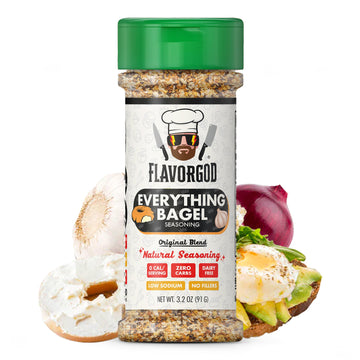 Everything Bagel Seasoning Mix by Flavor God - Premium All Natural & Healthy Spice Blend for Bagels, Chicken, Eggs, Vegetables &