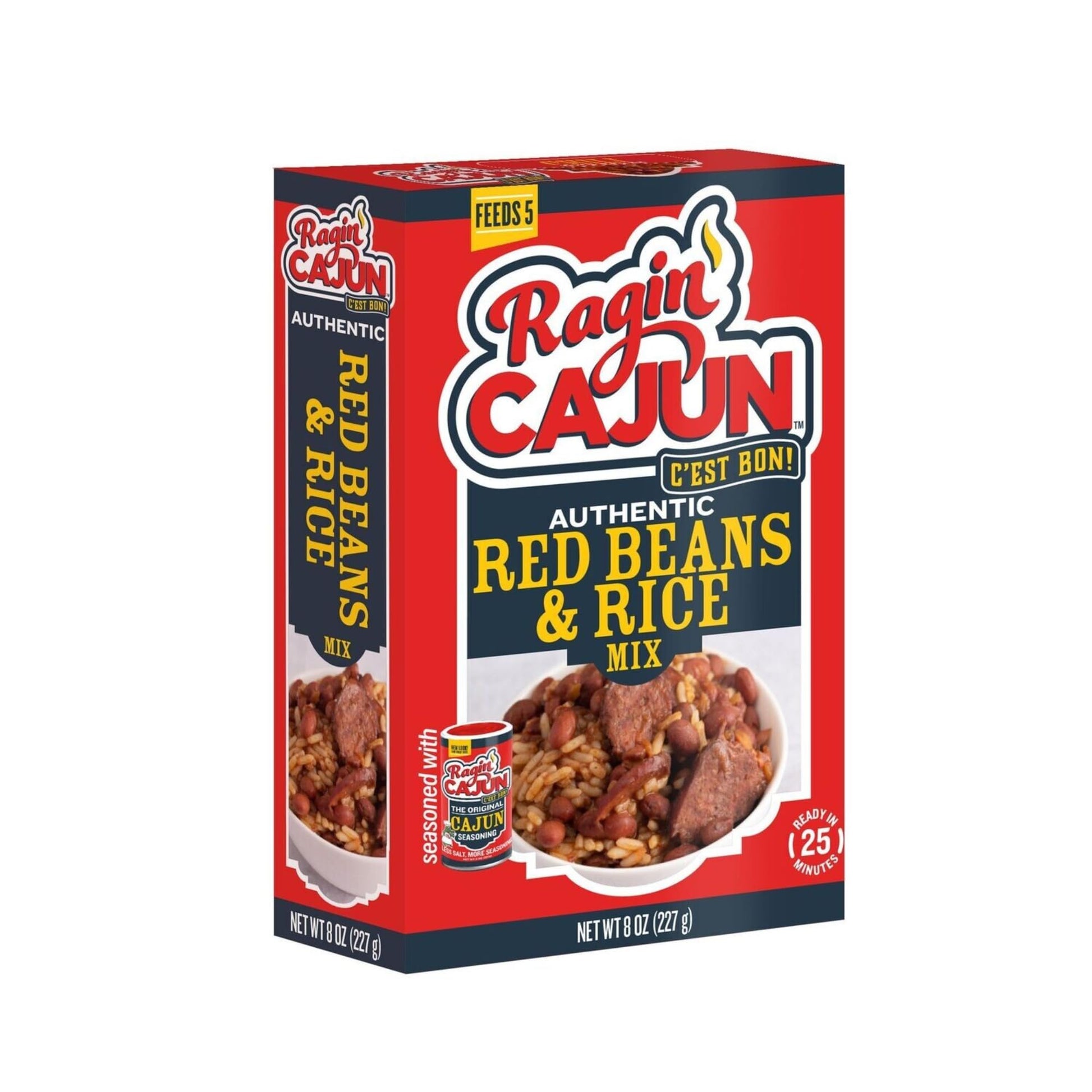 Ragin Cajun Fixins Red Beans and Rice, 8oz Pack - Easy to Prepare, No MSG, Authentic Flavor