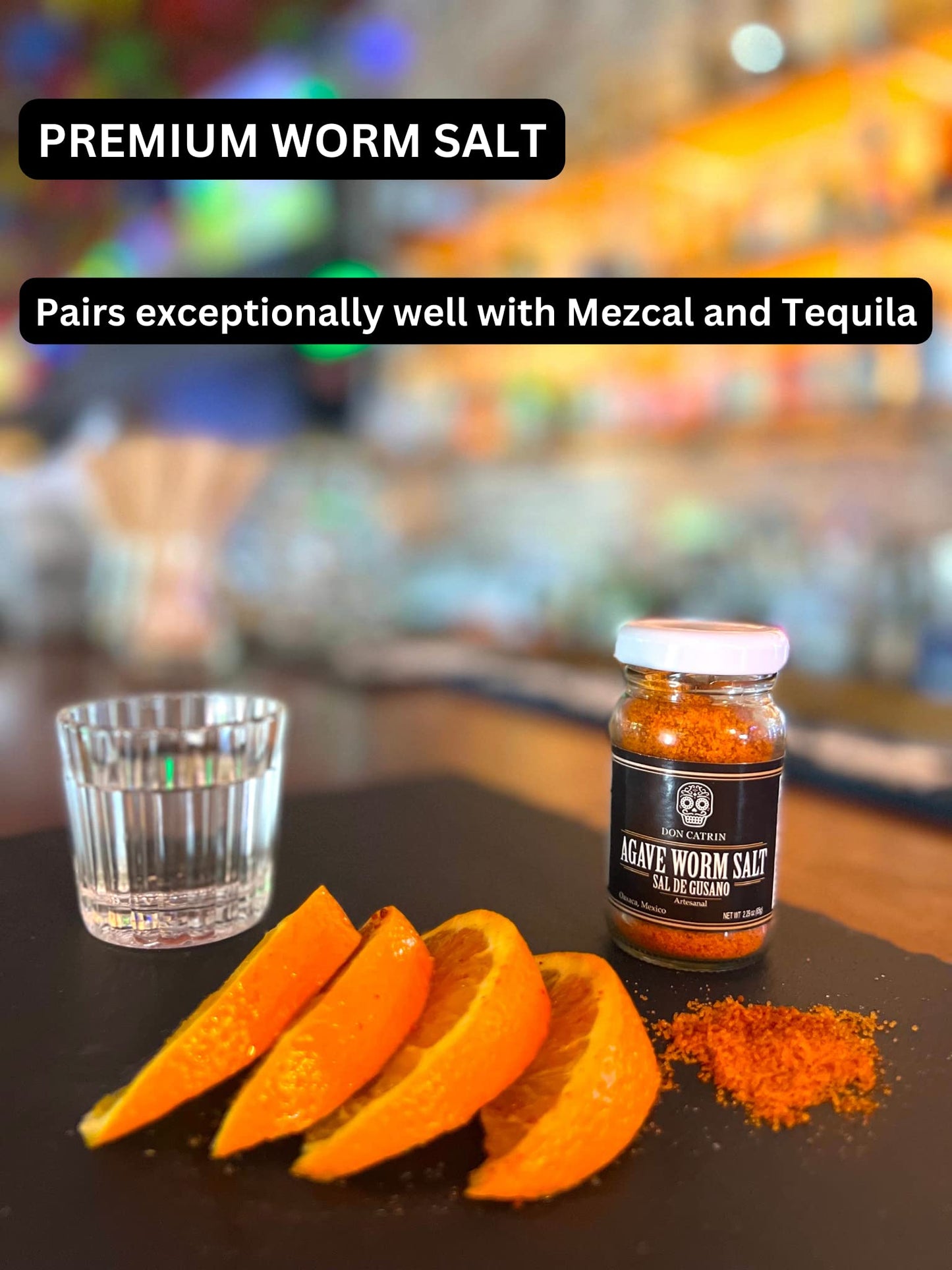Don Catrin Sal de Gusano Agave Worm Salt - Premium Gourmet Salt with Maguey Worms - 65g (2.29 oz) - Gift Box - Made in Oaxaca