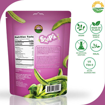 Terraland Snap Pea Crispy Crisps-Sea Salt, Crispy & Crunch, Vegan, Idea For Snacking Or Pairing With Salad And Cereal 1.5Oz Bag