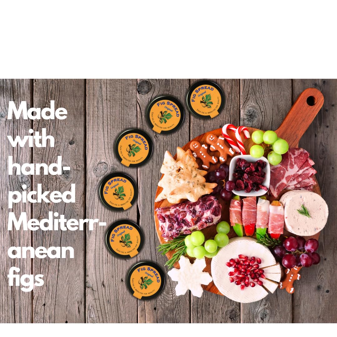 Fig Jam Spread - Traditional Croatian Fig Preserve Recipe For Charcuterie. Mini Glass Jars Pack of 6 (1.05 Oz) + 6 Mini Atrevo W
