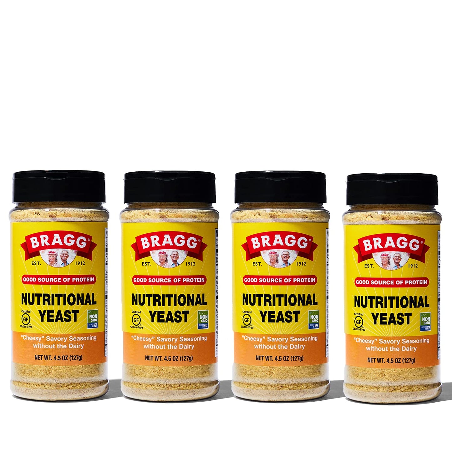 Bragg Nutritional Yeast Seasoning – Vegan Cheese Flakes, Non-GMO, 4.5 Oz, 4-Pack